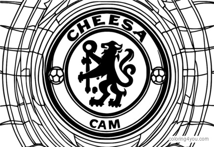 Pahina ng pangkulay ng logo ng koponan ng soccer ng Chelsea