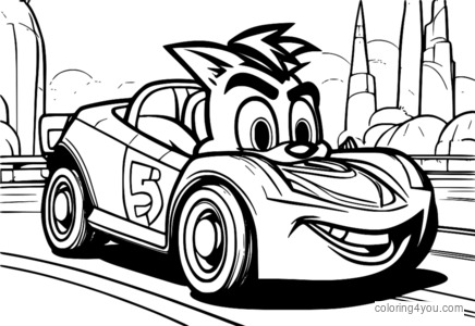 Pagina da colorare di Crash Team Racing Nitro-Fueled K1-BRUSHED