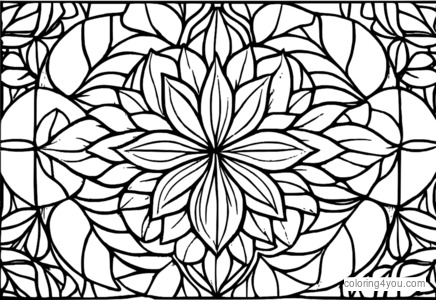 Mandala farvelægningssider med Eucalyptus blade