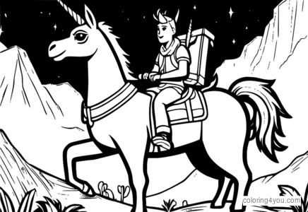 Fortnite loot llama unicorn coloring page