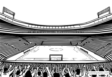 River Plate soccer team stadium coloring pages