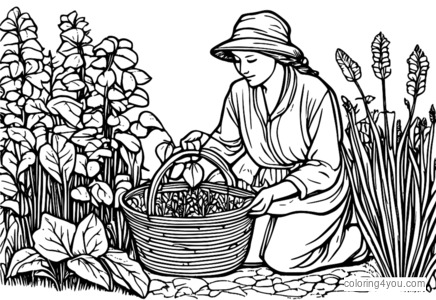 Sorrel herbs coloring page