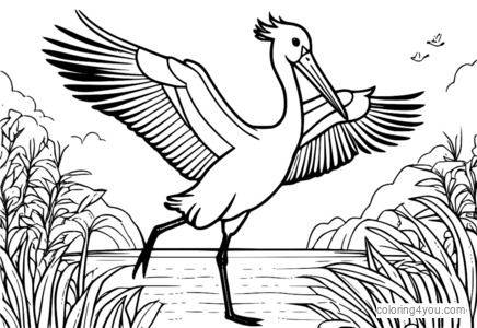 farverig Stork illustration med en sød baby