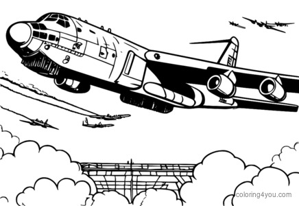 B-52 Stratofortress atombombplan målarbok