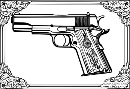 コルト 1911 ミリタリー ぬりえ