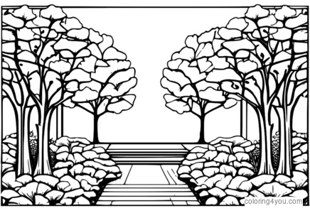 Stiliseret ginkgo træ med blade illustration