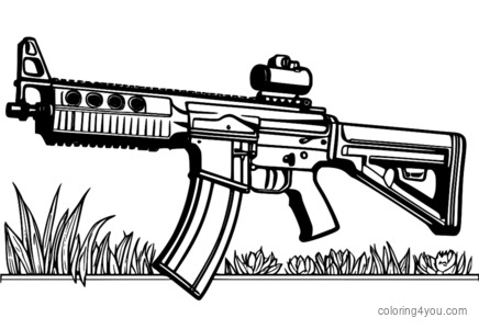 Sturmgewehr IWI Galil ACE Explosionsansicht zum Ausmalen