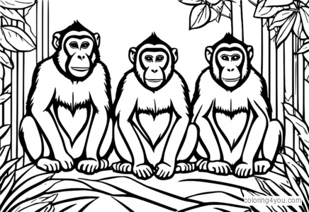 Dibujo de mono de la familia macaco para colorear