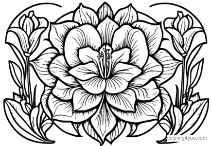 Iris bulaklak mandala ilustrasyon