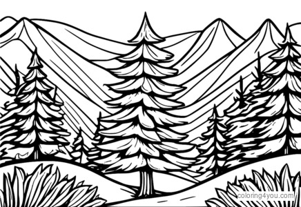 Spruce leaves coloring pages for kids and adults to print and color