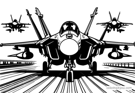 USS Nimitz F-14 Tomcat fighter jet drawing for kids and adults.