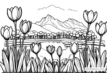 ภาพประกอบแปลกๆ ของ Crocus ในสวนวินเทจ