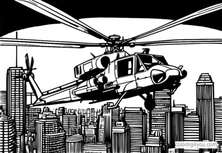 desenho de Helicóptero AH-1Z Viper noturno para colorir