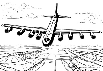 B-52 Stratofortress military aircraft coloring page