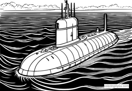 直径と大きさを示すボレイ級潜水艦の鳥瞰図