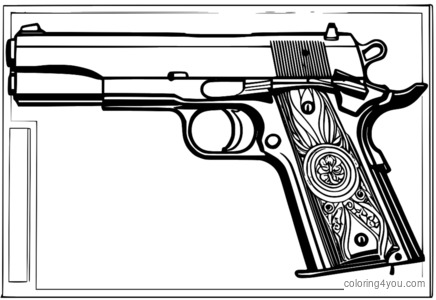 Desenho de Colt 1911 para colorir