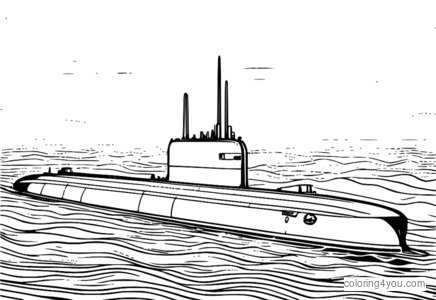 paġna tal-kulur tas-Submarin tal-klassi Columbia b'missili ballistiċi