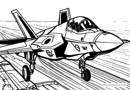 Pagina da colorare per bambini dell'F-35 Lightning II