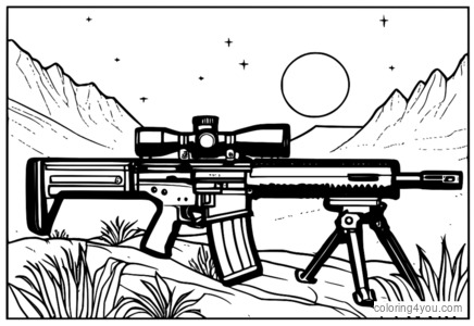 Karabin FN SCAR, noktowizor, ciemne tło