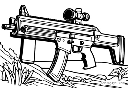 Dibujo de Futurista Heckler & Koch MP5D para colorear