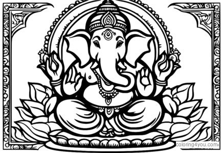 Lord Ganesha på en Diwali-kveld