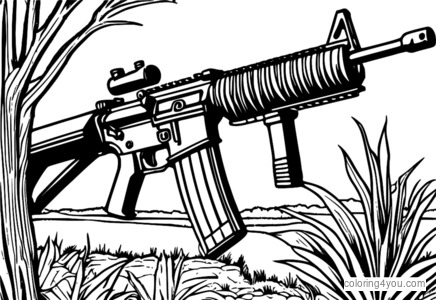 Fusil historique M16 en action lors d'une bataille