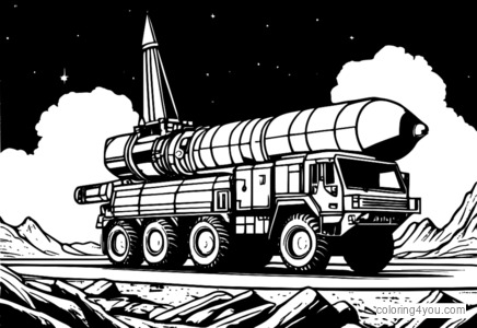 Coloriage - Système de missile HQ-9 pour Colorier