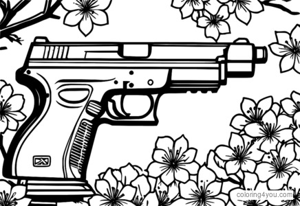 Dibujo de Pistola japonesa Springfield Armory XD para colorear