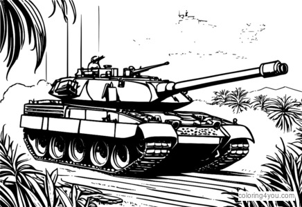 Leopard 2A7 Battle Scene coloring page