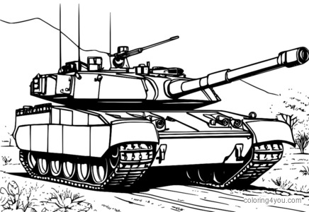 Halaman pewarnaan Leopard 2A7 Main Battle Tank