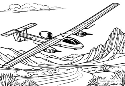 MQ-9 Reaper drone coloring page, US Air Force military aircraft