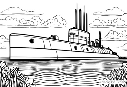 Nuclear reactor sa loob ng Type 094 Submarine coloring page