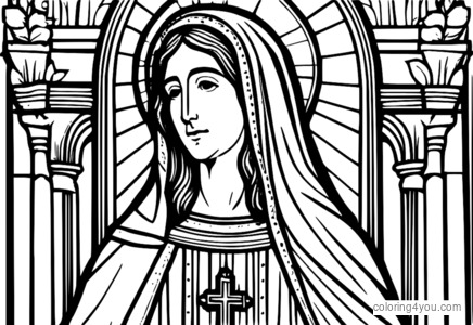 Saint Veronica's veil and The Crowning with Thorns coloring page