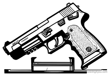 Desenho de Revólver Sig Sauer P320 para colorir