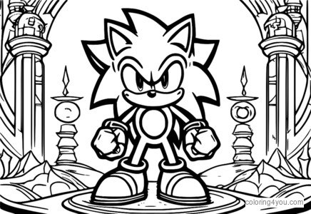 Halaman pewarna Sonic the Hedgehog, Chaos Emeralds yang diilhamkan oleh Sonic Mania