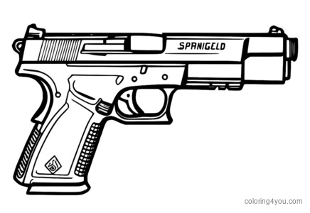 Страница за оцветяване на пистолет Springfield Armory XD