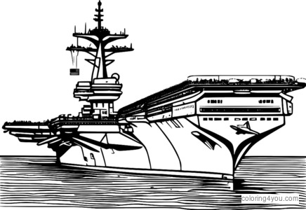 USS Nimitz nesēja gaisa spārnu diagrammas zīmējums bērniem un pieaugušajiem.