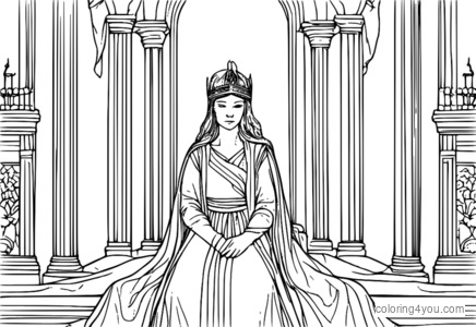 Pinong watercolor na Judith Slaying Holofernes coloring pages